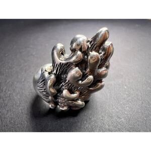 Sterling silver fungi coral ring size 7